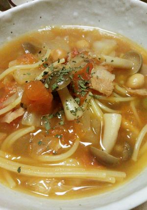 美味❤お好み焼きソースで白菜スープパスタ-レシピのメイン写真