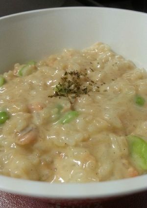 簡単すぎ!!枝豆と鮭のミルクリゾット-レシピのメイン写真