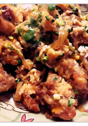 鶏の唐揚げ残りで美味しい卵とじ-レシピのメイン写真