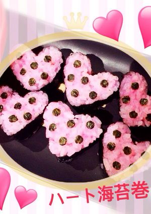 ハート海苔巻き♡キャラ弁 簡単 おにぎり-レシピのメイン写真