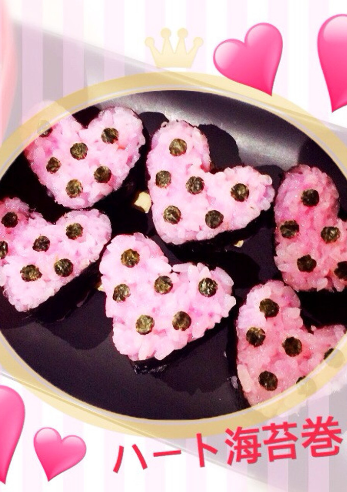 ハート海苔巻き♡キャラ弁 簡単 おにぎり-レシピのメイン写真