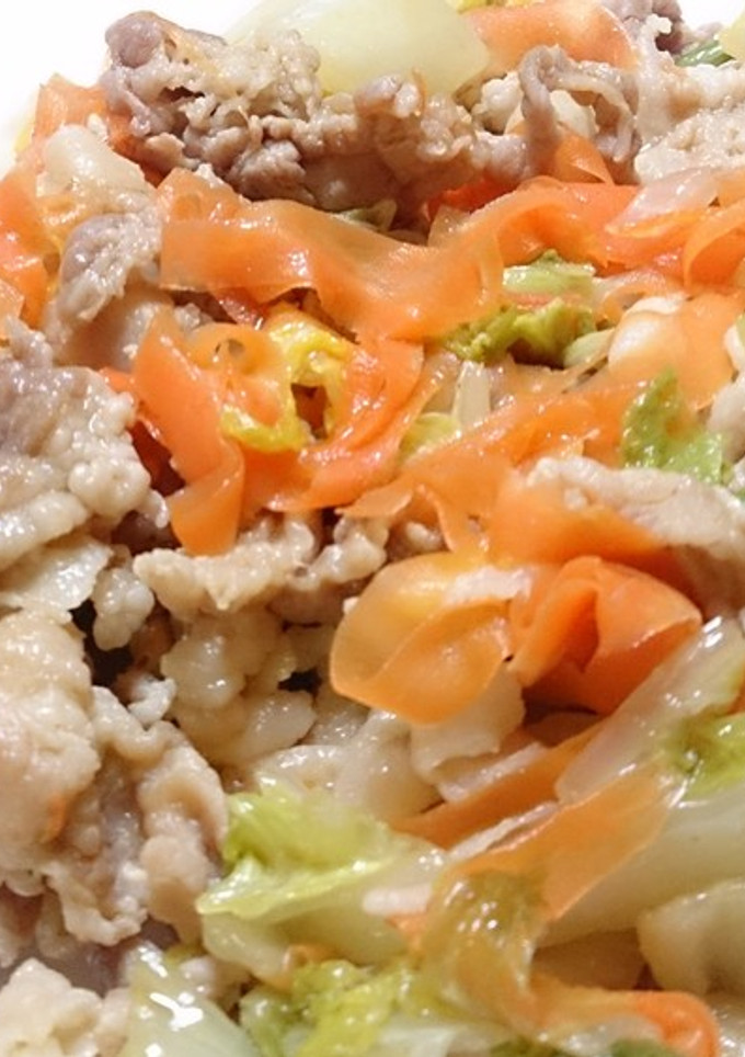 にんじん麺と豚肉と白菜の炒め物-レシピのメイン写真