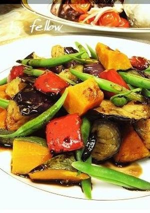 温野菜のバルサミコあんかけ-レシピのメイン写真