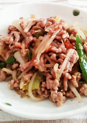 時短！ひき肉と野菜のオイスター炒め-レシピのメイン写真