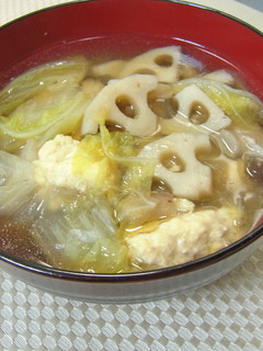 山椒風味の鶏団子と白菜のスープ煮-レシピのメイン写真