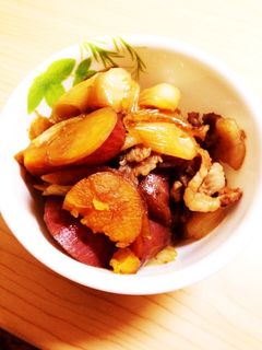 さつまいもと豚肉の甘辛煮-レシピのメイン写真