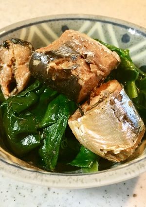 ３分おつまみ✿ほうれん草と秋刀魚缶の小鉢-レシピのメイン写真