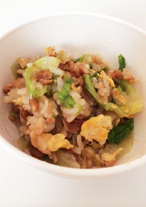 幼児食にも☆レタス納豆チャーハン-レシピのメイン写真