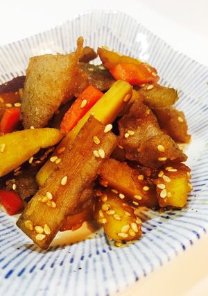 根菜とこんにゃくの甘辛炒め-レシピのメイン写真