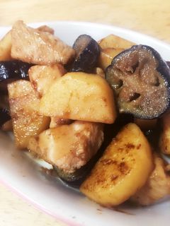 鶏肉ナス長芋で♪ 甘辛照り煮-レシピのメイン写真
