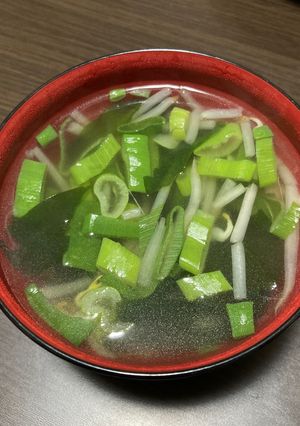 節約、もやし＆ネギ＆わかめの中華スープ-レシピのメイン写真