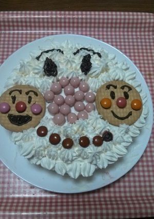 身近にある食材で手抜きアンパンマンケーキ-レシピのメイン写真