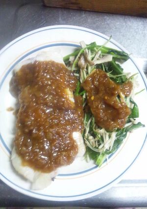 ３月１７日晩飯【真鱈のカレーソースがけ】-レシピのメイン写真
