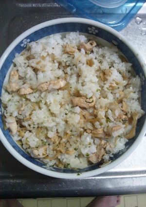 ３月１８日晩飯【鶏飯（梅味）】-レシピのメイン写真