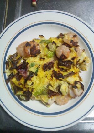 ３月２２日朝飯【シーフードオムレツ】-レシピのメイン写真