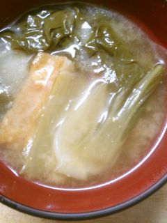 朝食 チンゲン菜 さつま揚げの お味噌汁-レシピのメイン写真