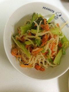 小松菜ともやしと人参のゴマ和え-レシピのメイン写真