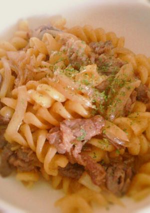 牛肉と玉ねぎのジンジャーパスタ-レシピのメイン写真