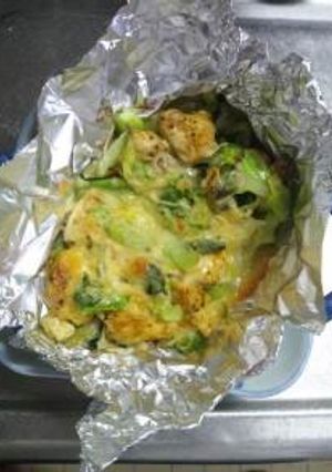 ４月１４日晩飯【鶏コマ肉のチーズ焼き】-レシピのメイン写真
