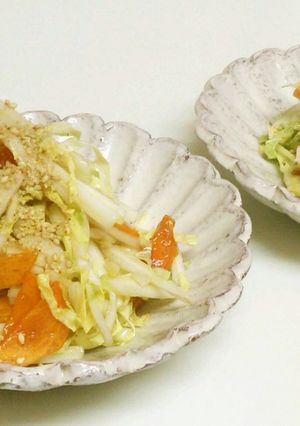 白菜　×　柿　サラダ-レシピのメイン写真