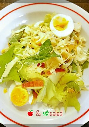 冬サラダ。小松菜林檎オーロラドレッシング-レシピのメイン写真