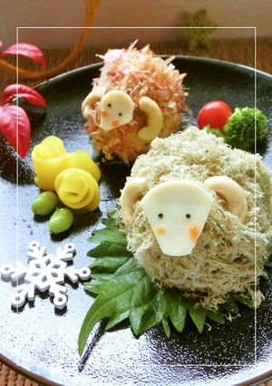 ぽっちゃりコロンっ。✼ひつじ✼おにぎり-レシピのメイン写真