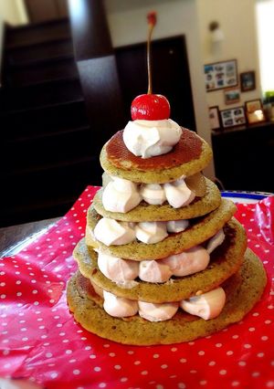 抹茶ホットケーキのクリスマスケーキツリー-レシピのメイン写真