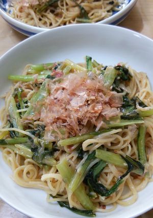 小松菜としらすのパスタ 梅マヨ風味-レシピのメイン写真