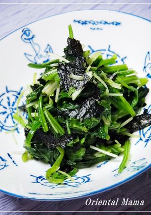 埼玉産直！ほうれん草と水菜の海苔和え-レシピのメイン写真