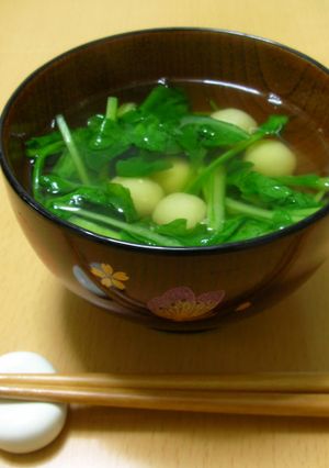 青菜と豆腐白玉のすまし汁-レシピのメイン写真