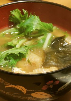 ずぼらさんの水菜の味噌汁。。。-レシピのメイン写真