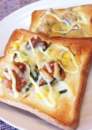 食パンアレンジ☆唐揚げトースト-レシピのメイン写真