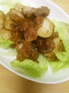 里いもと豚バラ肉の甘辛炒め-レシピのメイン写真
