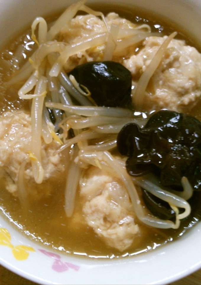 ふわふわ 鶏団子 もやしの 絶品スープ-レシピのメイン写真