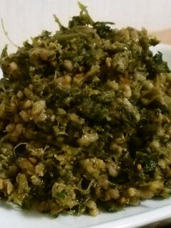 セロリの葉と鶏そぼろの味噌炒め-レシピのメイン写真