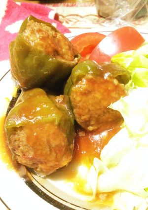 ヘルシーピーマンの肉詰め♪tacookで-レシピのメイン写真