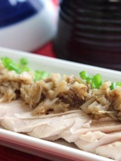蒸し鶏のごぼう味噌タレ-レシピのメイン写真