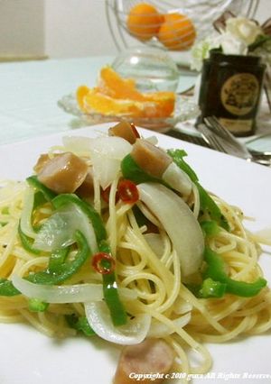 ベーコンとピーマンのペペロンチーノパスタ-レシピのメイン写真
