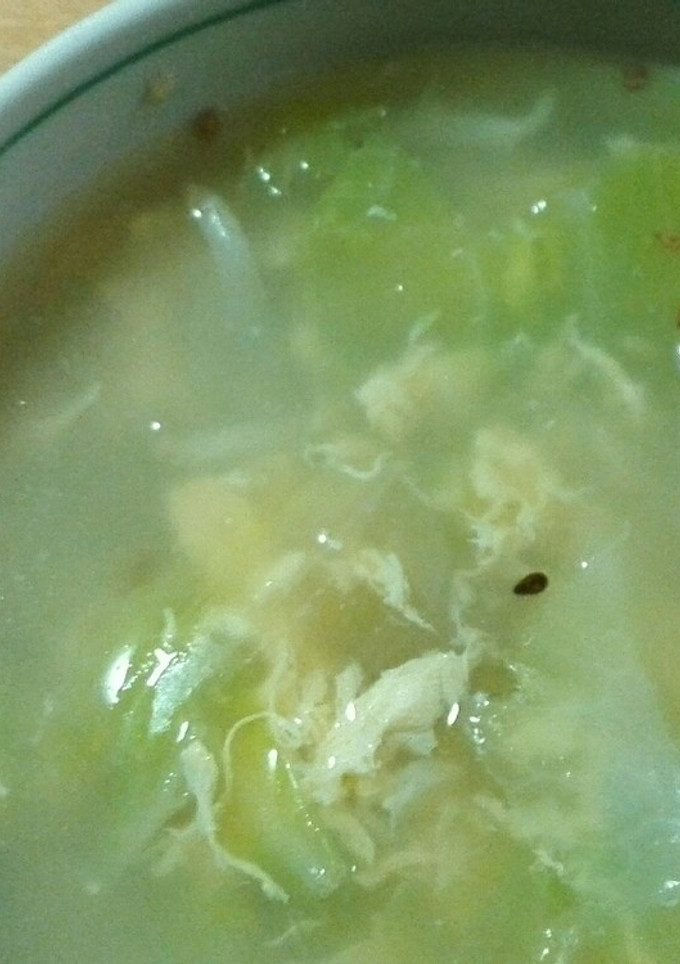 朝食に簡単！キャベツともやしのかきたま汁-レシピのメイン写真