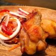 鶏手羽元のグリルとイカマリネサラダ