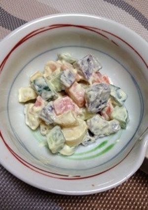 シーセージ入りカラフル野菜サイコロサラダ-レシピのメイン写真