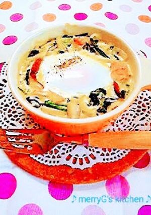 ほうれん草と卵の♡ココット焼き♡仕立て♪-レシピのメイン写真