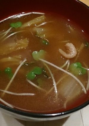 中華風!白菜と干し海老のお味噌汁-レシピのメイン写真