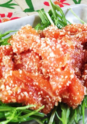 ワインにぴったり!サーモンおかかチーズ-レシピのメイン写真