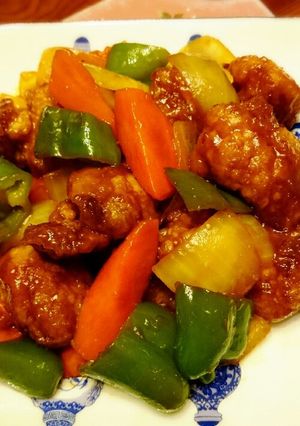 鶏唐揚げで酢豚風味の酢鶏に簡単リメイク！-レシピのメイン写真