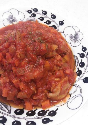 簡単！すき焼きのタレで鶏肉のトマト煮♪-レシピのメイン写真