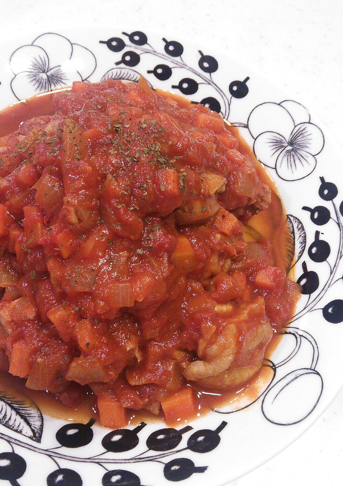 簡単！すき焼きのタレで鶏肉のトマト煮♪-レシピのメイン写真