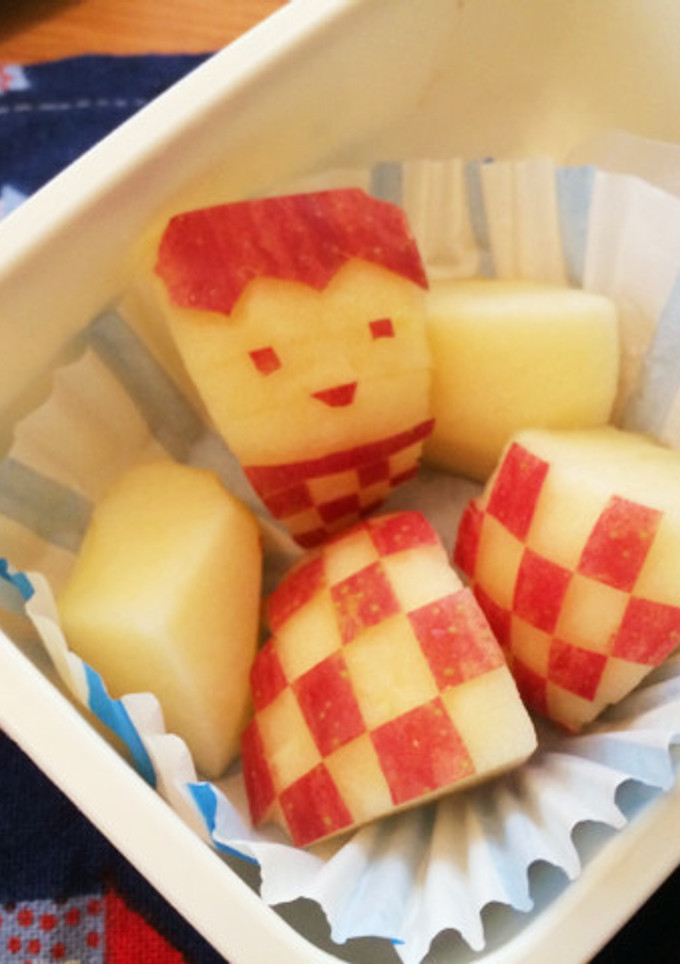りんご 飾り切り 幼稚園お弁当-レシピのメイン写真
