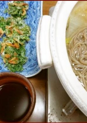 鍋で—温いつけ蕎麦—おろし汁で-レシピのメイン写真