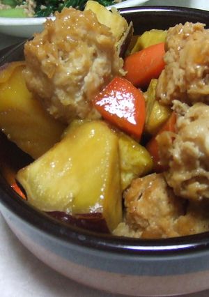 さつま芋と鶏だんごの煮物-レシピのメイン写真